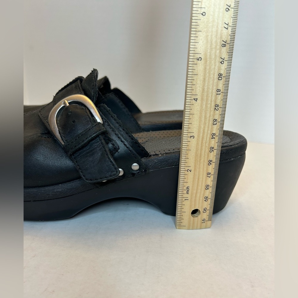 Crocs Women's Size 10 Shoes Cobbler Buckle Clog Mules Black Leather 15513 - Picture 10 of 11